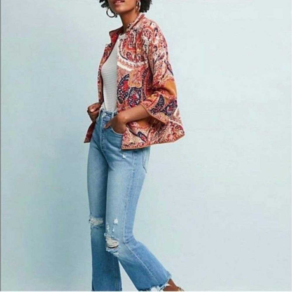 Anthropologie Moth Paisley Blazer Jacket